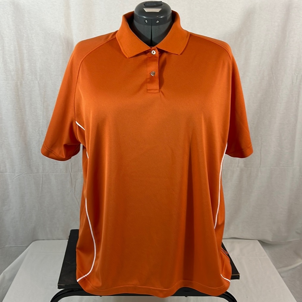 Hartwell Women’s Plus Size 3XL Orange Button Collar short sleeve golf shirt